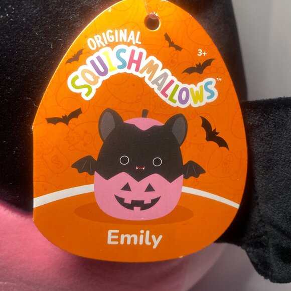 Squishmallows Emily Bat Pink Pumpkin Jack-O-Lantern Plush 12in S12 #184-8 NWT - Picture 7 of 12